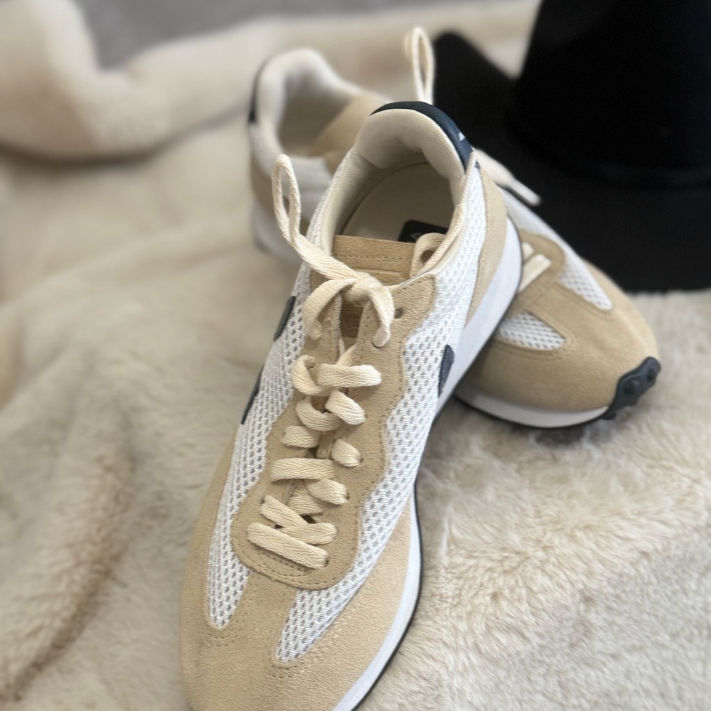 Veja Tan and White Sneakers